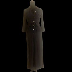 Navy blue button down maxi dress